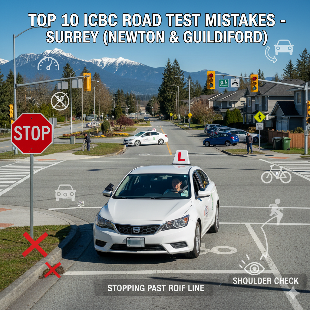 Common ICBC Road Test Mistakes Surrey - Stop Sign Practice